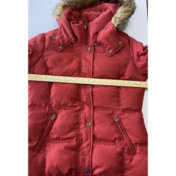 Covington Outerwear Women's Medium Coat Downs Puffer Jacket Red Fur Trim Hood - Picture 6 of 12